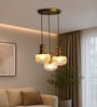 3-Light Ribbed Clear Glass Cluster Hanging Light