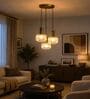 3-Light Ribbed Clear Glass Cluster Hanging Light