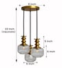 3-Light Ribbed Clear Glass Cluster Hanging Light