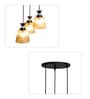 3-Light Ribbed Glass Cluster Hanging Light