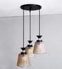 3-Light Ribbed Glass Cluster Hanging Light