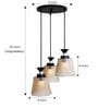 3-Light Ribbed Glass Cluster Hanging Light