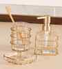Gold Glass 3Pcs Bath Set