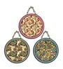 3 Pcs Birds Printed Wooden Circle Set Hanging