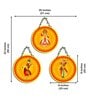 3 Pcs Kathakali Wooden Circle Set Hanging