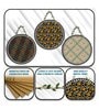 3 Pcs Floral Wooden Circle Set Hanging