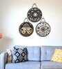 3 Pcs Moon Wooden Circle Set Hanging
