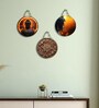 3 Pcs Buddha Wooden Circle Set Hanging