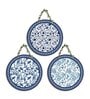 3 Pcs Blue Wooden Circle Set Hanging
