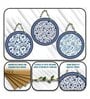 3 Pcs Blue Wooden Circle Set Hanging