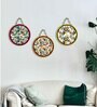 3 Pcs Green Wooden Circle Set Hanging