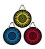 3 Pcs Flowers Wooden Circle Set Hanging