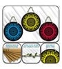 3 Pcs Flowers Wooden Circle Set Hanging