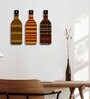 3 Pcs Metallic Wooden New Bottles Hanging