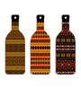 3 Pcs Metallic Wooden New Bottles Hanging