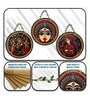 3 Pcs Maa Durga Wooden Circle Set Hanging