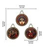 3 Pcs Maa Durga Wooden Circle Set Hanging