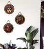 3 Pcs Maa Durga Wooden Circle Set Hanging