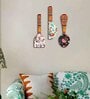 3 Pcsfloral Wooden New Spoons Hanging