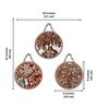 3 Pcs Peacock White Wooden Circle Set Hanging
