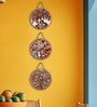 3 Pcs Peacock White Wooden Circle Set Hanging