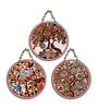 3 Pcs Peacock White Wooden Circle Set Hanging