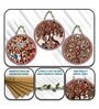 3 Pcs Peacock White Wooden Circle Set Hanging