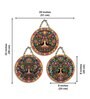 3 Pcs Peacock Wooden Circle Set Hanging