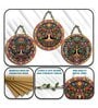 3 Pcs Peacock Wooden Circle Set Hanging