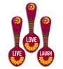 3 Pcs Live Wooden New Spoons Hanging