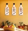 3 Pcs Love Live Laugh Flowers Wooden Bottles Hanging