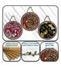 3 Pcs Traditional Birds Wooden Circle Set Hanging
