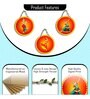 3 Pcs Odissi Dance Wooden Circle Set Hanging