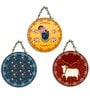 3 Pcsgau Mata Wooden Circle Set Hanging