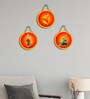 3 Pcs Odissi Dance Wooden Circle Set Hanging