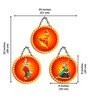 3 Pcs Odissi Dance Wooden Circle Set Hanging