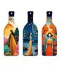 3 Pcs Turquoise Lady Wooden New Bottles Hanging