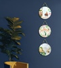3 Pcs Elephant Wooden Circle Set Hanging