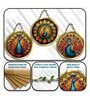 3 Pcs Peacock Wooden Circle Set Hanging