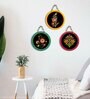 3 Pcs Folwers Wooden Circle Set Hanging