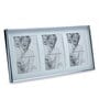 3 Pics Collage Horizontal Silver Photo Frame