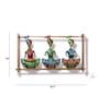 Multicolour  Decorative Safa Iron Panel Showpiece (Set Of 3)
