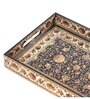 Black Engineered Wood(Set of 3) Serving Tray