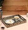 Black Engineered Wood(Set of 3) Serving Tray