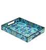 Blue Engineered Wood Rectangle (Set of 3)Serving Tray