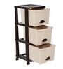 3 Tier 250 Storage Cabinet in Beige & Wenge Colour