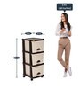 3 Tier 250 Storage Cabinet in Beige & Wenge Colour