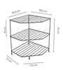3-Tier Black Heavy Duty Metal Countertop Corner Storage Rack