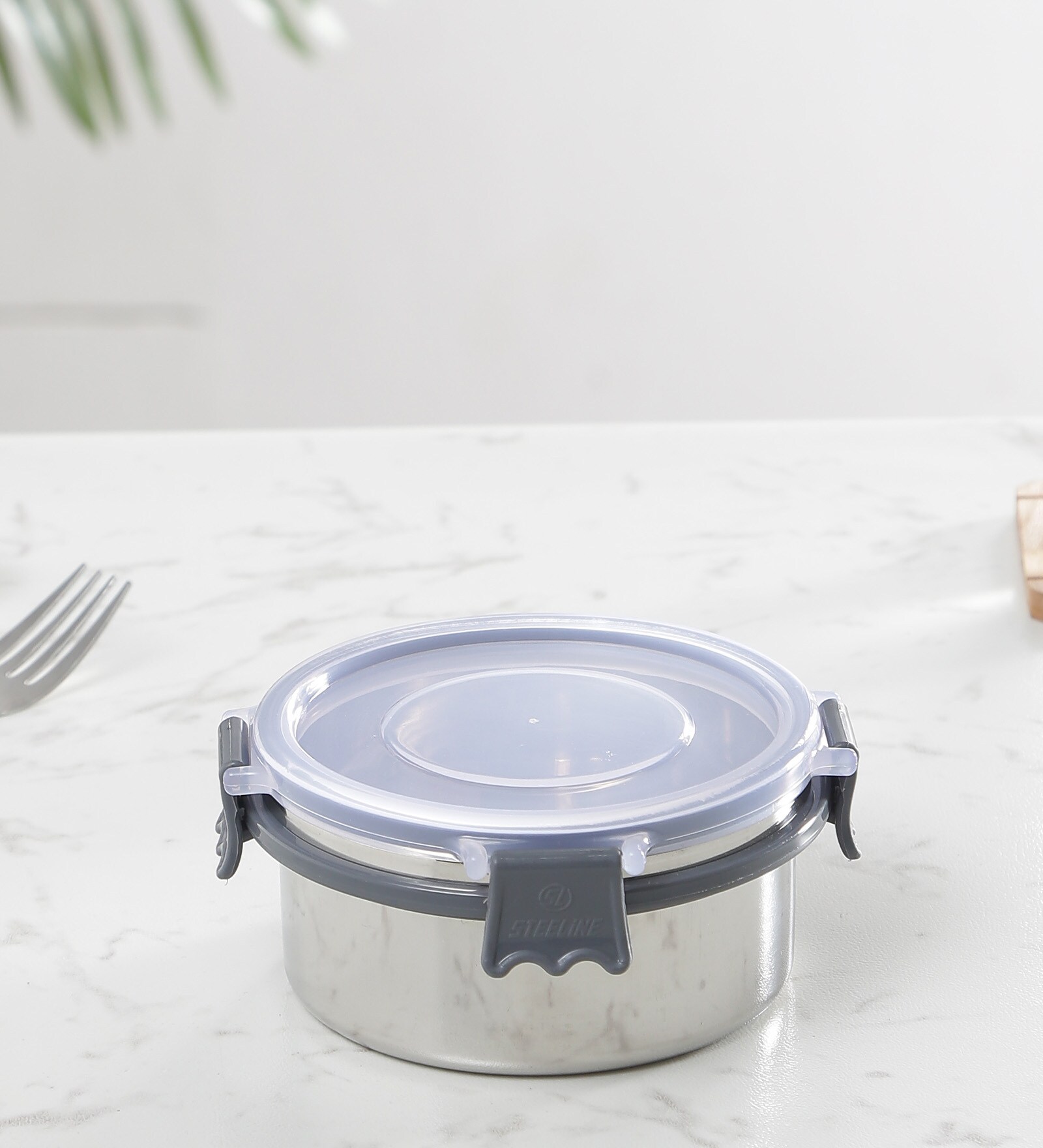 Clear Lock Series 300ml Stainless Steel Airtight Container with Leak Proof lid