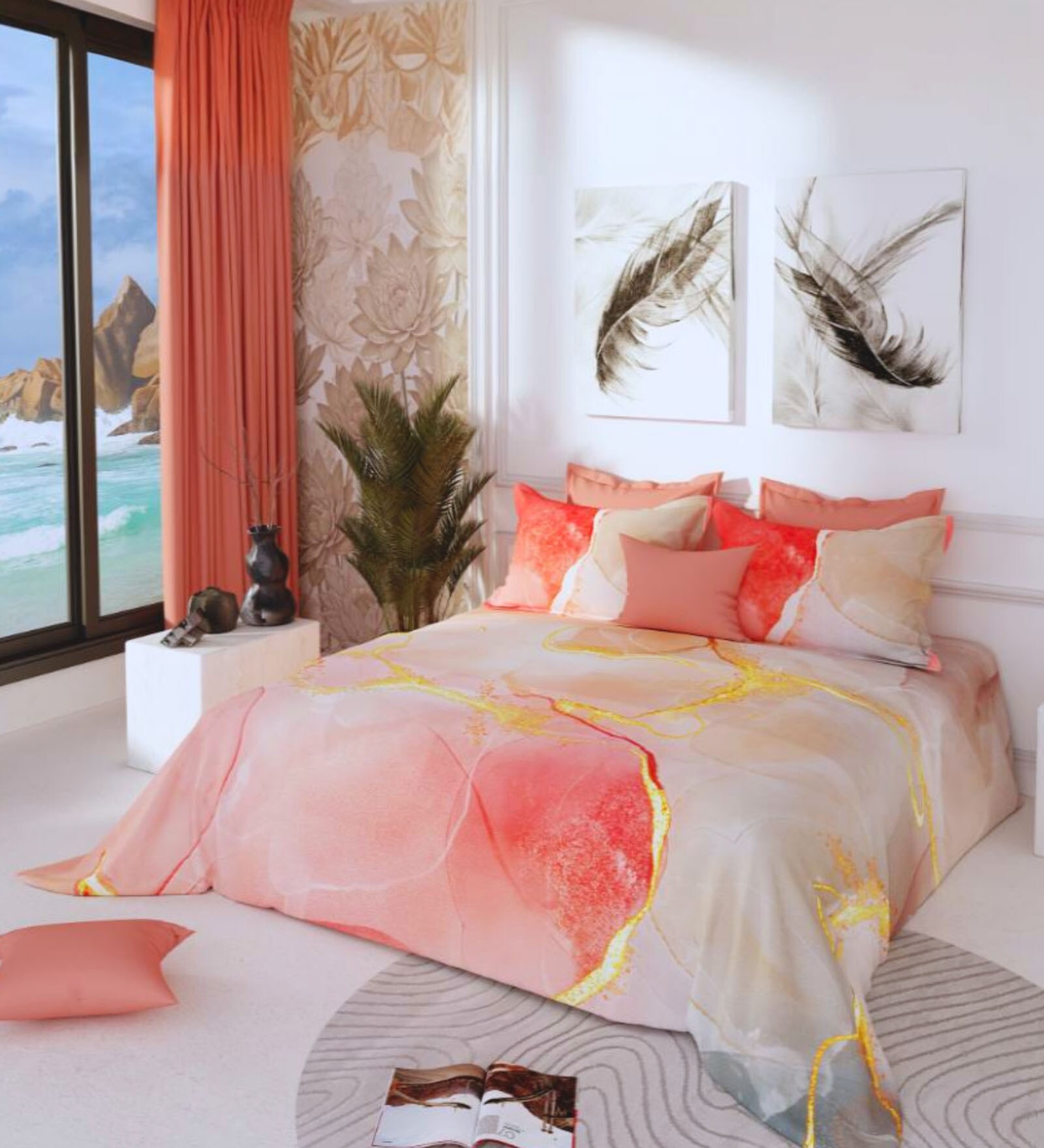Red 300 TC King Size Bedsheet with 2 Pillow Covers